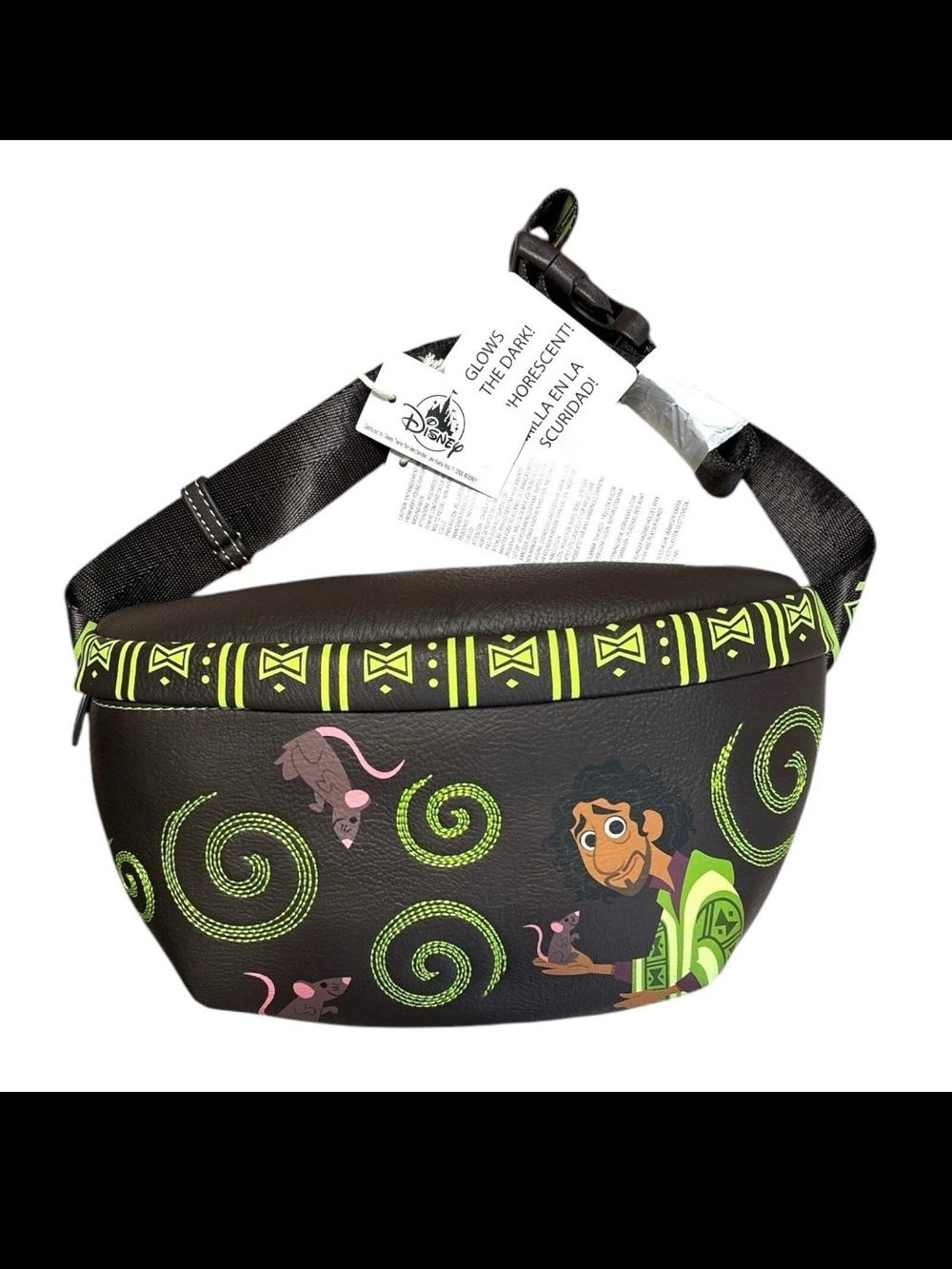 Loungefly Black & Neon Green Encanto Bruno Belt Bag